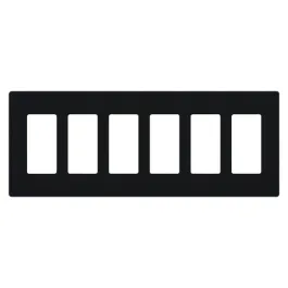 Lutron Claro Screwless Designer Wallplate - 6 Gang - Black