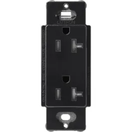 Lutron Claro 20A Tamper Resistant Receptacle - Midnight