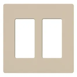 Lutron Claro Screwless Designer Wallplate - 2 Gang - Taupe
