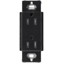 Lutron Claro 15A Tamper Resistant Receptacle - Midnight