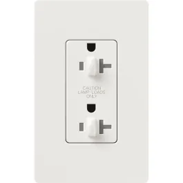 Lutron Claro 20A Tamper Resistant Receptacle - Dual Dimming - White