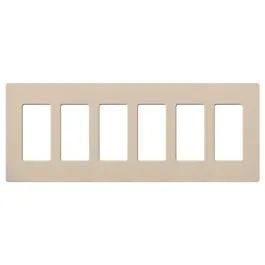 Lutron Claro Screwless Designer Wallplate - 6 Gang - Taupe