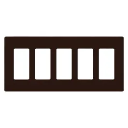 Lutron Claro Screwless Designer Wallplate - 5 Gang - Brown