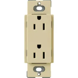 Lutron Claro 15A Tamper Resistant Receptacle - Ivory