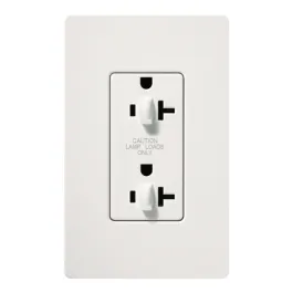 Lutron Claro 20A Tamper Resistant Receptacle - Dual Dimming - Snow