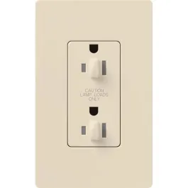 Lutron Claro 15A Tamper Resistant Receptacle - Dual Dimming - Light Almond