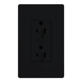 Lutron Claro 15A Tamper Resistant Receptacle - Dual Dimming - Midnight