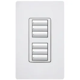 Lutron RadioRA 2 seeTouch Wall-Mount Designer Keypad - 3 Button Dual Group - Almond
