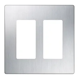 Lutron Claro Screwless Designer Wallplate - 2 Gang - Stainless Steel