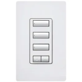 Lutron RadioRA 2 seeTouch Wall-Mount Designer Keypad - 3 Button Spaced w/ Raise-Lower - Palladium