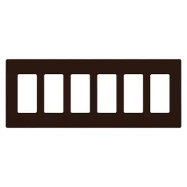Lutron Claro Screwless Designer Wallplate - 6 Gang - Brown