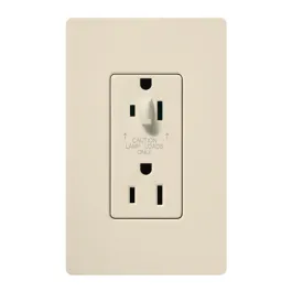 Lutron Claro 15A Tamper Resistant Receptacle - Half Dimming - Light Almond