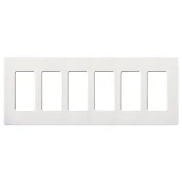 Lutron Claro Screwless Designer Wallplate - 6 Gang - White