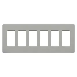 Lutron Claro Screwless Designer Wallplate - 6 Gang - Gray