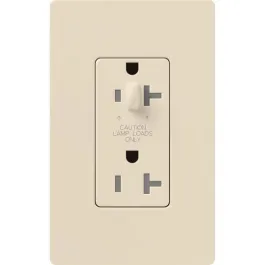Lutron Claro 20A Tamper Resistant Receptacle - Half Dimming - Light Almond