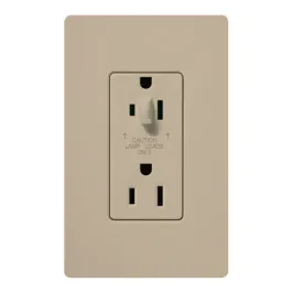 Lutron Claro 15A Tamper Resistant Receptacle - Half Dimming - Taupe