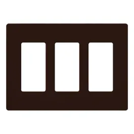 Lutron Claro Screwless Designer Wallplate - 3 Gang - Brown