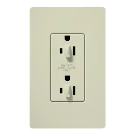 Lutron Claro 15A Tamper Resistant Receptacle - Dual Dimming - Biscuit