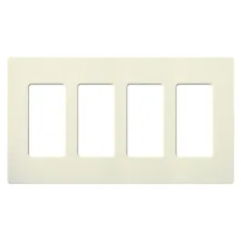 Lutron Claro Screwless Designer Wallplate - 4 Gang - Biscuit