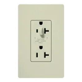 Lutron Claro 20A Tamper Resistant Receptacle - Half Dimming - Biscuit