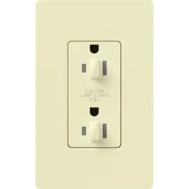 Lutron Claro 15A Tamper Resistant Receptacle - Dual Dimming - Almond