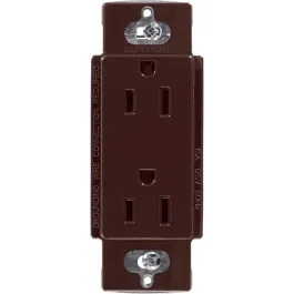 Lutron Claro 15A Duplex Receptacle - Brown