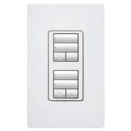 Lutron RadioRA 2 seeTouch Wall-Mount CL Hybrid Keypad - Dual-Group w/Dual Raise-Lower - Light Almond