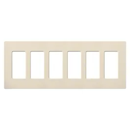 Lutron Claro Screwless Designer Wallplate - 6 Gang - Light Almond