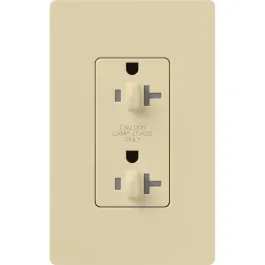 Lutron Claro 20A Tamper Resistant Receptacle - Dual Dimming - Ivory