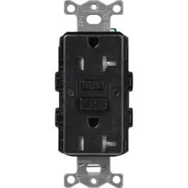 Lutron Claro 20A GFCI Receptacle - Tamper Resistant - Midnight