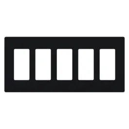 Lutron Claro Screwless Designer Wallplate - 5 Gang - Black
