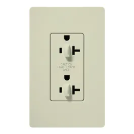 Lutron Claro 20A Tamper Resistant Receptacle - Dual Dimming - Biscuit