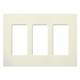 Lutron Claro Screwless Designer Wallplate - 3 Gang - Biscuit