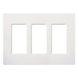 Lutron Claro Screwless Designer Wallplate - 3 Gang - Snow