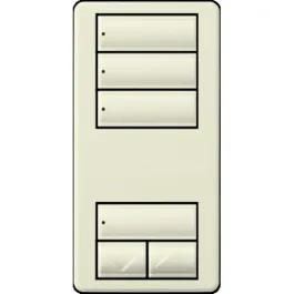 Lutron RadioRA 2 seeTouch Wall-Mount Designer Keypad - 3 Scene w/ Raise-Lower - Biscuit