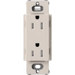 Lutron Claro 15A Tamper Resistant Receptacle - Taupe