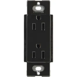 Lutron Claro 15A Tamper Resistant Receptacle - Black