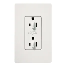 Lutron Claro 15A Tamper Resistant Receptacle - Dual Dimming - Snow