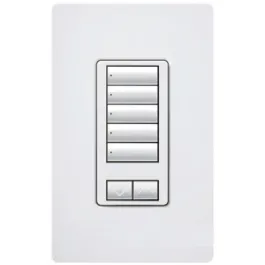 Lutron RadioRA 2 seeTouch Wall-Mount Designer Keypad - 5 Button w/ Raise-Lower - Black