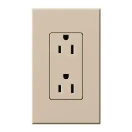 Lutron Nova T Architectural 15A Receptacle - Tamper Resistant - Taupe
