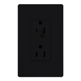 Lutron Claro 15A Tamper Resistant Receptacle - Half Dimming - Midnight