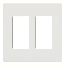 Lutron Claro Screwless Designer Wallplate - 2 Gang - White