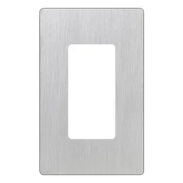 Lutron Claro Screwless Designer Wallplate - 1 Gang - Stainless Steel