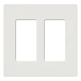 Lutron Claro Screwless Designer Wallplate - 2 Gang - Snow