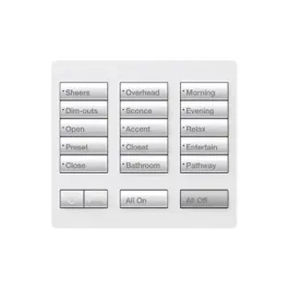 Lutron RadioRA 2 Tabletop Designer Keypad - 15 Buttons with Raise/Lower - Snow