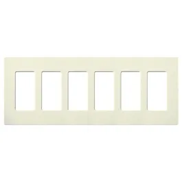 Lutron Claro Screwless Designer Wallplate - 6 Gang - Biscuit