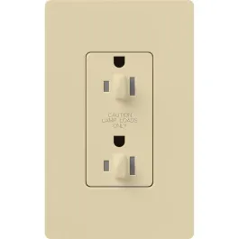 Lutron Claro 15A Tamper Resistant Receptacle - Dual Dimming - Ivory