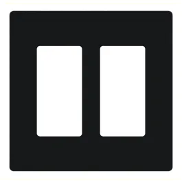 Lutron Claro Screwless Designer Wallplate - 2 Gang - Black