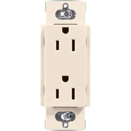 Lutron Claro 15A Duplex Receptacle - Light Almond