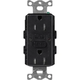 Lutron Claro 15A GFCI Receptacle - Tamper Resistant - Midnight